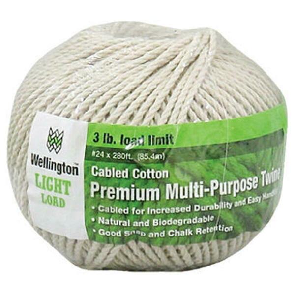 Wellington Cordage No. 24 x 280 ft. Natural- Twisted Cotton Cable Cord 193052